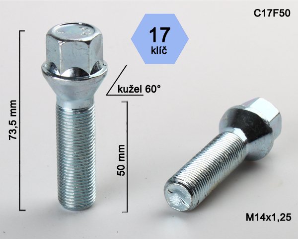Bolte 14X1,25 50 C17F50 (200)