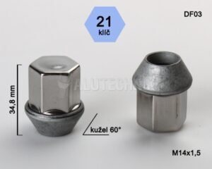 Møtrik 14X1,5 34,8 H21 DF03 lukket Ford (200)