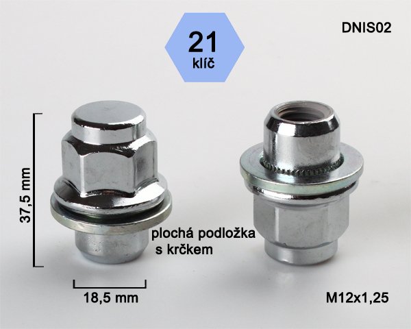 Møtrik 12X1,25 37 DNIS02 (200)