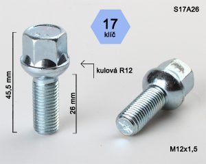 Bolte 12X1,5 26 sfærisk S17A26(300)