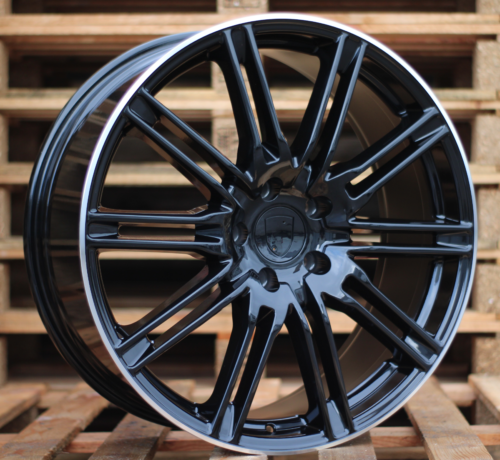 RACINGLINE R18x8 5X130 ET 50 71.6 BY476 Black+Polished Lip (BLPL) For PORCH (P1)