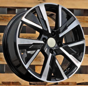 RACINGLINE R16x6.5 5X108 ET 40 65.1 B5906 Black Polished (MB) For PEUG (L4) (Carved Spokes)