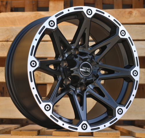 RACINGLINE R17x8.5 6X139.7 ET 15 110.1 Y0139 Black Polished Half Matt (MBHM) For 4X4 (K2)
