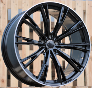 RACINGLINE R21x9.5 5X112 ET 31 66.5 H5060 Black+Polished Lip (BLPL) For AUD (P1) (ABT Style)
