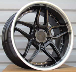 HAXER R19x10 5X120 ET 40 72.6 SSA01 (HX030) Black+Polished Lip (BLPL) For HAXER (P+Z3) (Rear+Front)