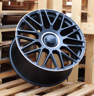 RACINGLINE R21x11 5X112 ET 55 66.6 FE230 Black half matt+Polished lip+Engraved Cap (BLHMPLG) For MER (P) (Rear+Front (Graver caps) For New GLS)