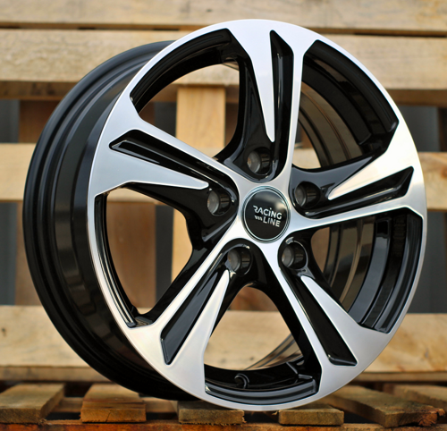 RACINGLINE R16x6.5 5X112 ET 40 66.5 B1242 (BK1424) Black Polished (MB) For RACIN (K4)