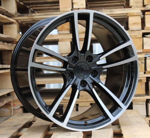RACINGLINE R21x9.5 5X130 ET 46 71.6 B1378 Black Polished (MB) For PORCH (P+Z3) (Rear+Front)