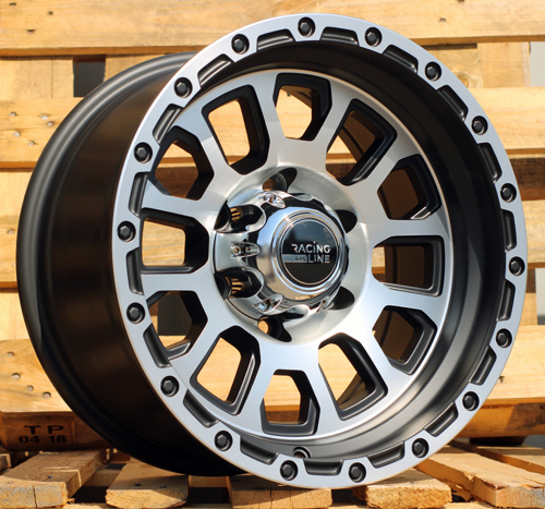 RACINGLINE R16x8.5 6X139.7 ET M15 110.1 B5586 Black Polished Matt (MBM) For 4X4 (R)