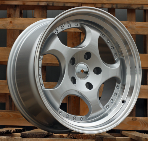RACINGLINE R17x8.5 5X120 ET 25 74.1 L2384 Silver+Polished Lip (SP) For  (P1) (REAR+FRONT)