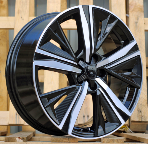 RACINGLINE R17x7 4X108 ET 25 65.1 Y1187 (LU2402) Black Polished (MB) For PEUG (P1) (NEW Design Carved Spokes)