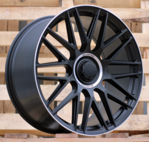 RACINGLINE R21x10 5X112 ET 44 66.6 Y0207 Black Half Matt+Polished Lip (BLHMPL) For MER (K4) (Rear+Front (Blank CAP)