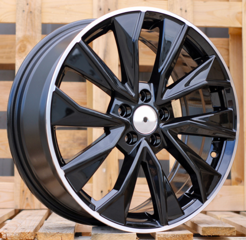 RACINGLINE R17x7 5X100 ET 46 57.1 B5970 Black+Polished Lip (BLPL) For SKODA (R) (New Model)