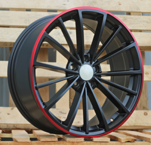 RACINGLINE R17x7.5 5X112 ET 51 57.1 B5937 Black Half Matt+Red Lip (BLHMRL) For VW (R)
