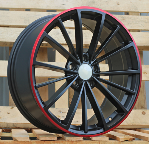 RACINGLINE R18x7.5 5X112 ET 51 57.1 B5937 Black Half Matt+Red Lip (BLHMRL) For VW (P)