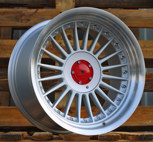 RACINGLINE R17x9 5X120 ET 15 74.1 7307R Silver+Polished Lip (SP) For  (Z5+P1+P) (ALPINA Style (Front+Rear)