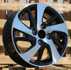 RACINGLINE R14x5.5 4X100 ET 45 54.1 F0458 (LU1543) Black Polished (MB) For TOYOT (R+Z5)