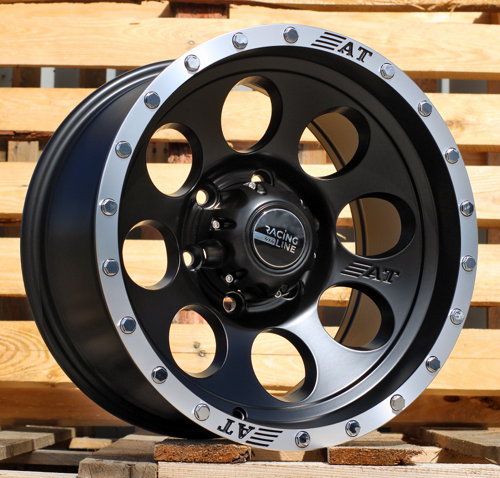 RACINGLINE R16x8.5 6X139.7 ET M15 110.1 B5187 Black Half Matt+Polished Lip (BLHMPL) For 4X4 (R)