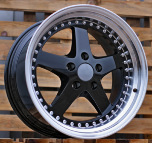RACINGLINE R18x8.5 5X120 ET 30 72.6 B1161 Black+Polished Lip (BLPL) For  (Z6) (REAR+FRONT)
