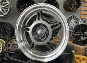 Alpina Spyder style for E30 17X8J 4X100 ET30 73.1 Grey with polished lip
