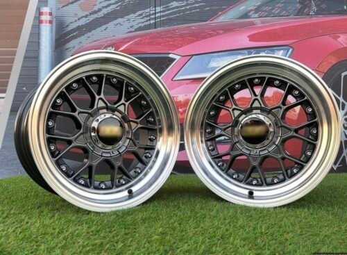 BBS RS Style R15X8J 4X100/4X114.3 ET0 73.1 Grey with Diamond cut lip
