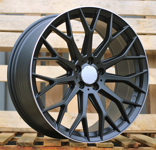 RACINGLINE R19x8 5X112 ET 40 66.6 YS1180 Black Half Matt+Polished Lip (BLHMPL) For MER (K4+P2) (HYBRID FORGED Front+Rear)
