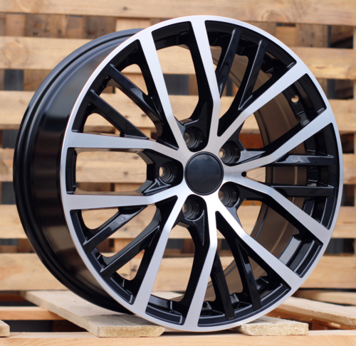 RACINGLINE R17x7.5 5X100 ET 45 57.1 BK952 Black Polished (MB) For VW (P)