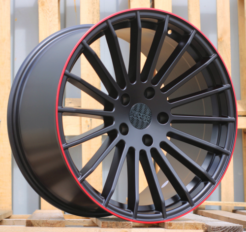 HAXER R20x10.5 5X130 ET 40 84.1 A1227 (HX010) Black Half Matt+Red Lip (BLHMRL) For HAXER