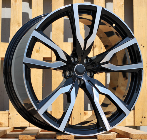 RACINGLINE R22x10.5 5X112 ET 43 66.6 FE221 Black Polished (MB) For  (Z5) (New X7 (Rear+Front)