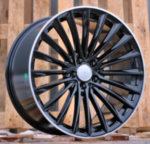 RACINGLINE R20x8.5 5X112 ET 34.5 66.6 Y5909B Black+Polished Lip (BLPL) For MER (K4+P2) (Rear+Front)