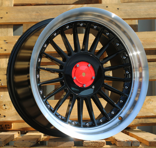 RACINGLINE R17x9 5X120 ET 15 74.1 7307R Black+Polished Lip (BLPL) For  (Z5+P1) (ALPINA Style Rear+Front (GRPL)