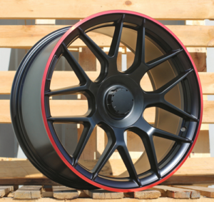 RACINGLINE R19x8.5 5X112 ET 38 66.6 B1258 Black Half Matt+Red Lip (BLHMRL) For MER (Z4) (Rear+Front)