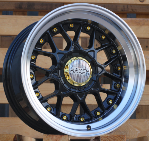 HAXER R17x8 10X112/120 ET 30 74.1 HX025 (LU1880) Black+Polished Lip (BLPL) For HAXER (P1)