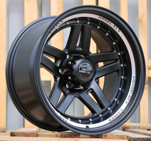 RACINGLINE R16x8.5 6X139.7 ET M27 110.1 BK936 Black Half Matt+Polished Lip (BLHMPL) For 4X4 (R)