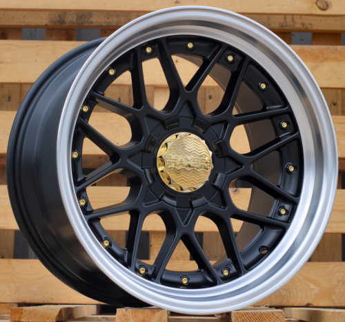 HAXER R18x10 10X120/112 ET 15 74.1 HX025 (HX025) Black Half Matt+Polished Lip (BLHMPL) For HAXER (P) (Rear)