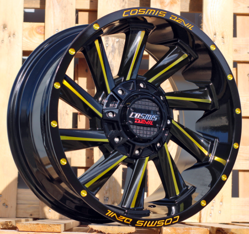 RACINGLINE R18x9 12X130/139 ET 0 106.1 B1323 Black Polished Gold Milling (MBYM) For 4X4 (K3)