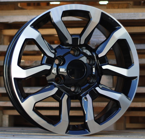 RACINGLINE R17x7.5 6X139.7 ET 30 106 B1623 (BK5901) Black Polished (MB) For TOYOT (L6+Z4)