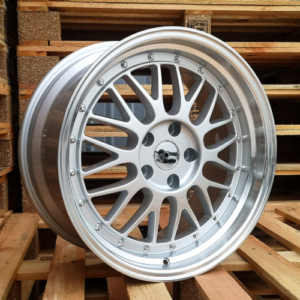 RACINGLINE R18x9 5X120 ET 15 74.1 A1025 Silver Shining+Polished Lip (SSPL) For RACIN (P) (Rear+Front Style BBS)