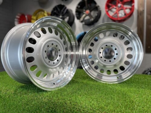 VW Classic Steel Design15X8J 4X100/5X100 ET25 73.1 Silver with Diamond Cut lip ( BMW E30, VW Golf/Jetta, AUDI 80/Coupe/A3, Mazda MX )