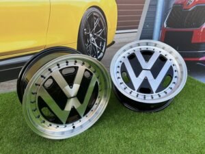 VW Classic style 17X7.5J 4X100 ET30 57.1 Black with Diamond Cut face and lip ( BMW E30, VW Golf/Jetta, AUDI 80/Coupe/A3, Mazda MX )