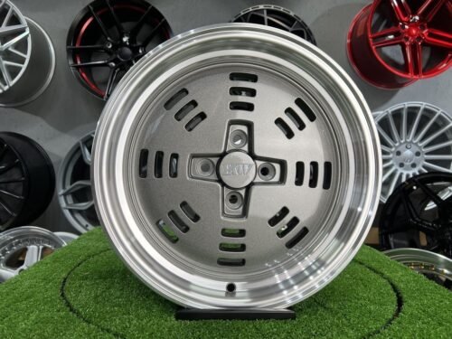 JDM AME A3C Style 15X8J 4X100 ET25 73.1 Grey with polished lip