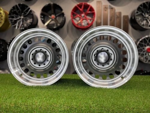 VW Classic Steel Design15X8J 4X100/5X100 ET25 73.1 Grey with Diamond Cut lip ( BMW E30, VW Golf/Jetta, AUDI 80/Coupe/A3, Mazda MX )