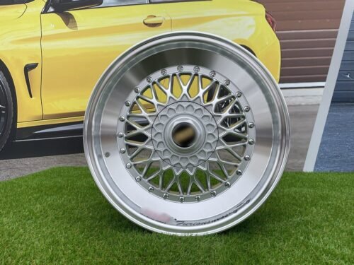 BBS RS Slant Lip Style 16X7.5J 4X100/4X108 ET18 73.1 Silver with polished lip and chrome rivets (BMW E30, VW Golf/Jetta, AUDI 80/90/200/Coupe, Ford Escort)