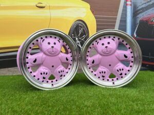 Ronal Teddy Bear style for VW Golf Jetta 15X7J 4X100 ET30 73.1 Pink with Diamond cut lip ( VW Golf/Jetta, BMW E30, JDM cars)