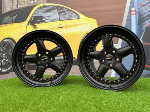 BMW AC Schnitzer Style 18X11 5X120 ET25 74.1 Semi Matt Black with Golden Rivets