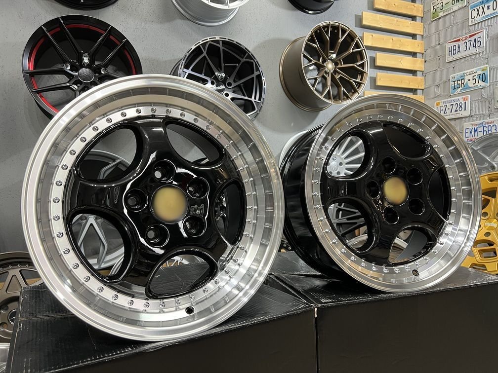 Porsche 964 Turbo speedline style 18X9.5J 5X130 ET50 71.56 Black with lip machined 2