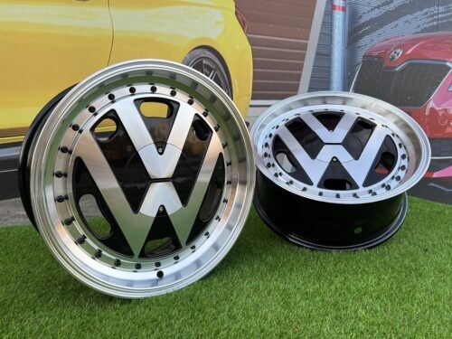 VW Classic style 17X7.5J 5X112 ET30 57.1 Black with Diamond Cut face and lip (Volkswagen, Audi, Mercedes - Benz, Seat, Skoda, Cupra)