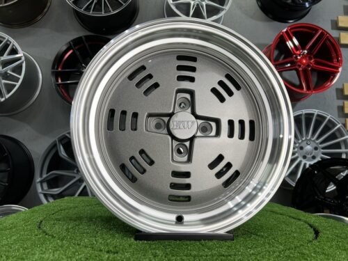JDM AME A3C Style 15X8J 4X100 ET25 73.1 Grey with polished lip