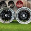 VW Classic Steel Design15X8J 4X100/5X100 ET25 73.1 Black with Diamond Cut lip ( BMW E30, VW Golf/Jetta, AUDI 80/Coupe/A3, Mazda MX )