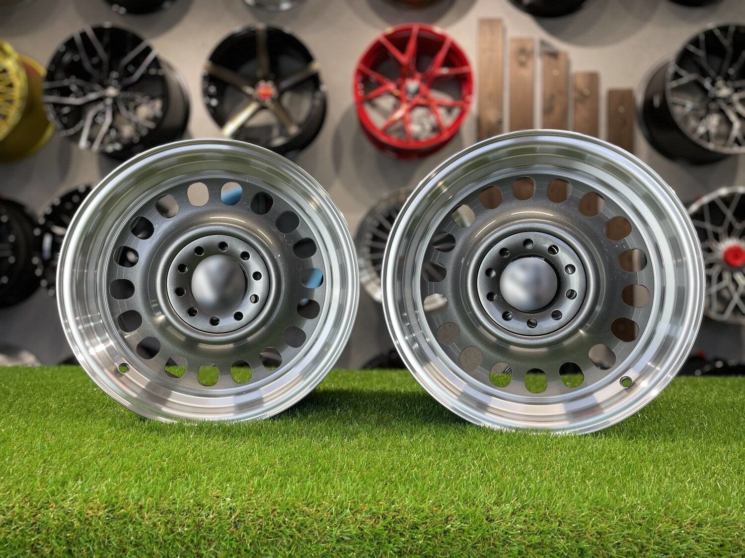 VW Classic Steel Design15X8J 4X100/5X100 ET25 73.1 Grey with Diamond Cut lip ( BMW E30, VW Golf/Jetta, AUDI 80/Coupe/A3, Mazda MX ) 2